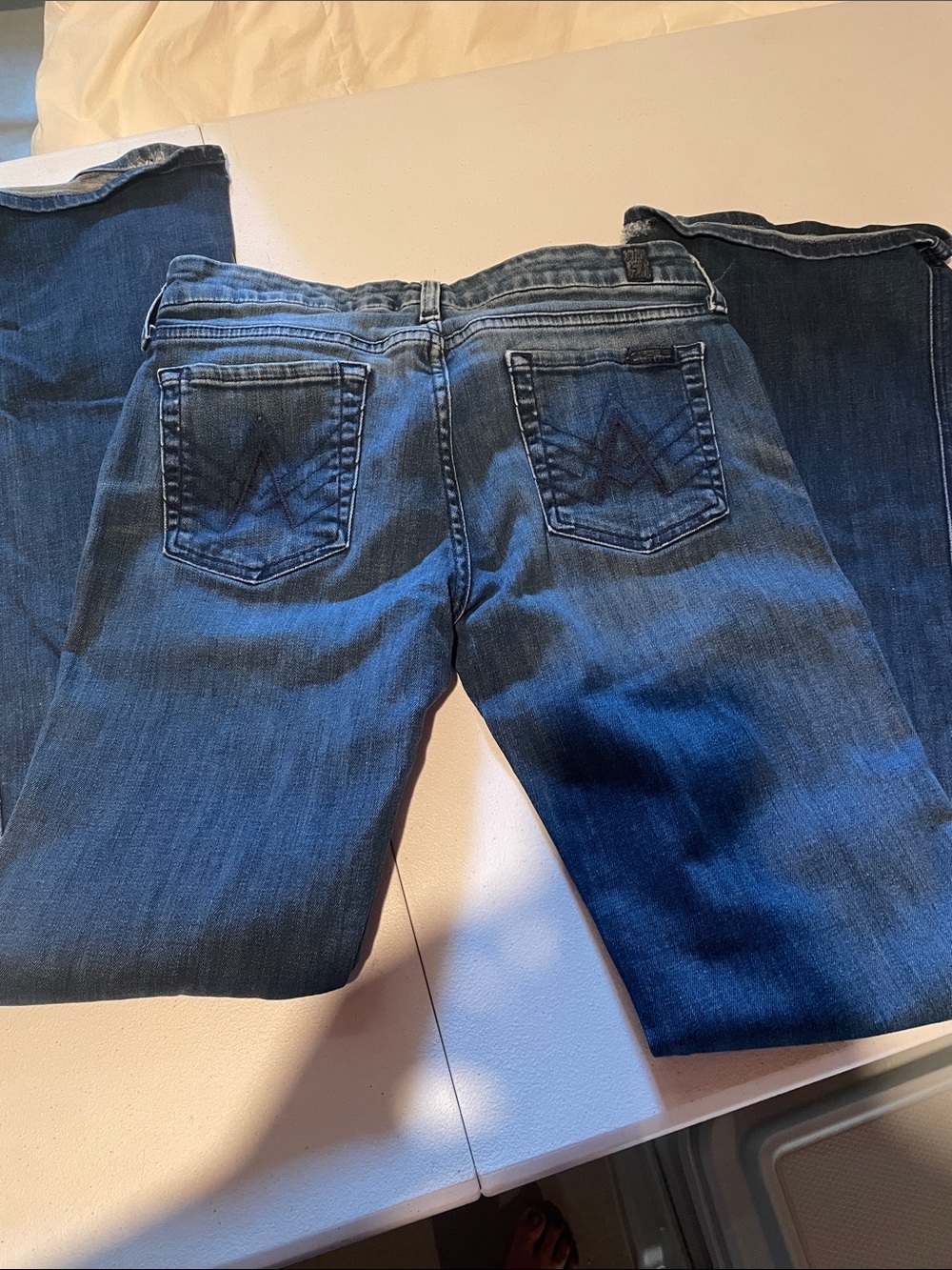 7 For All Mankind Women’s Dark Blue Boot Cut Jeans - Picture 4 of 4